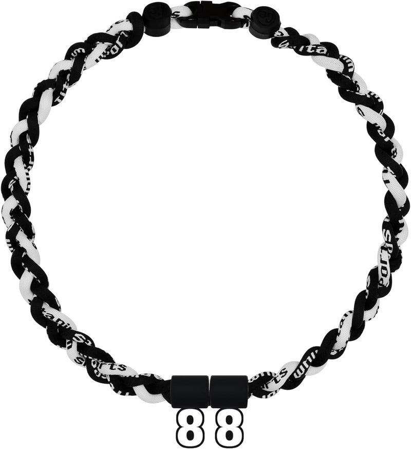 SUPBOMM Baseball Rope Necklaces, League Team Colors Braided Necklace with Number Pendant, Baseball Team Gifts - Image 1